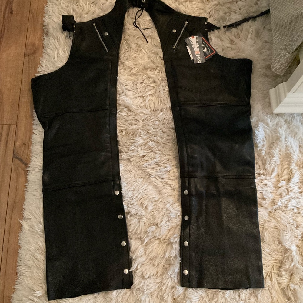 Harley-Davidson Black Leather Motorcycle Chaps